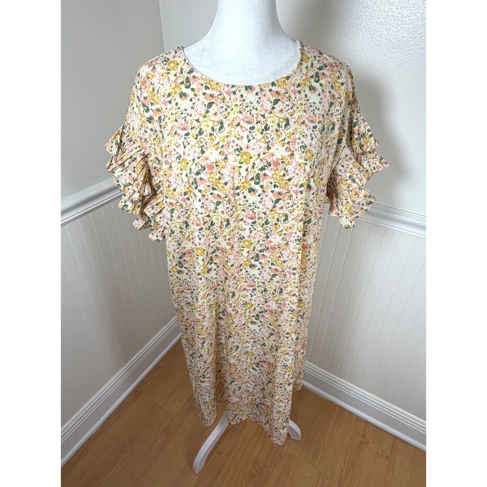 Shop the Mint Floral Midi‎ Dress Women Size L Spring Summer